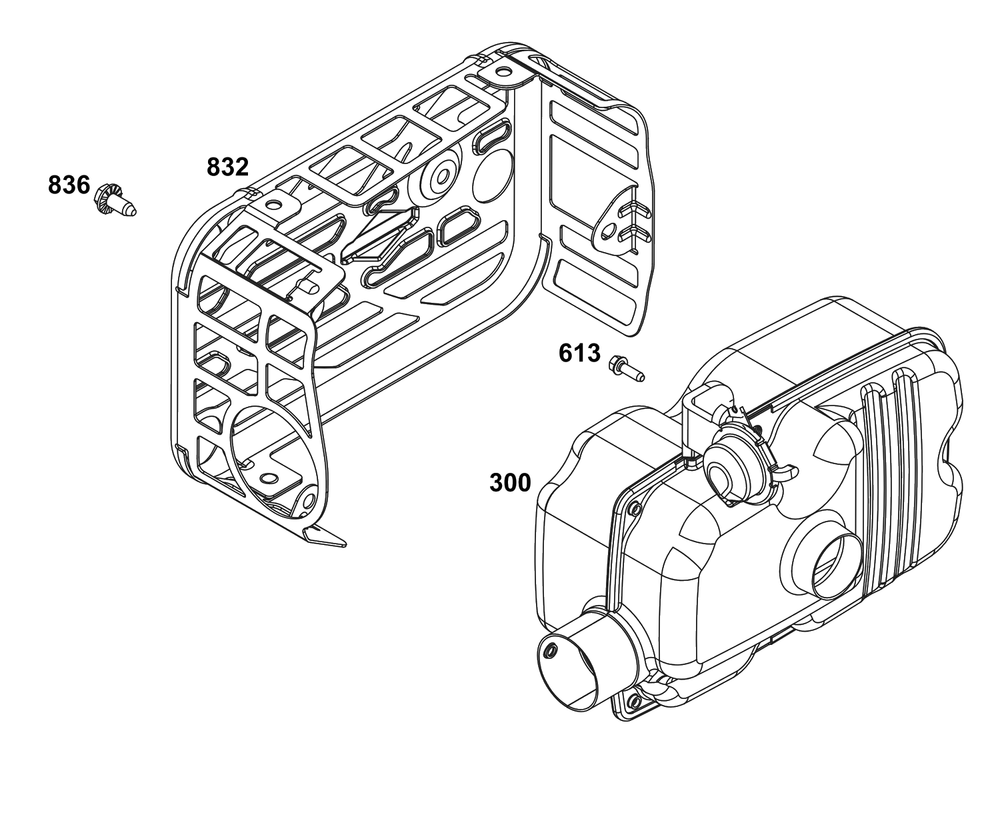Exhaust Group Diagram and Parts List for 125P05-0072-H5  Briggs and Stratton Engine